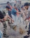 बीरनपुर घटना के विरोध में भाजपा ने जलाया मुख्यमंत्री का पुतला